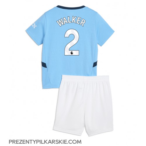 Stroje piłkarskie Manchester City Kyle Walker #2 Koszulka Podstawowej dla dzieci 2024-25 Krótki Rękaw (+ szorty)